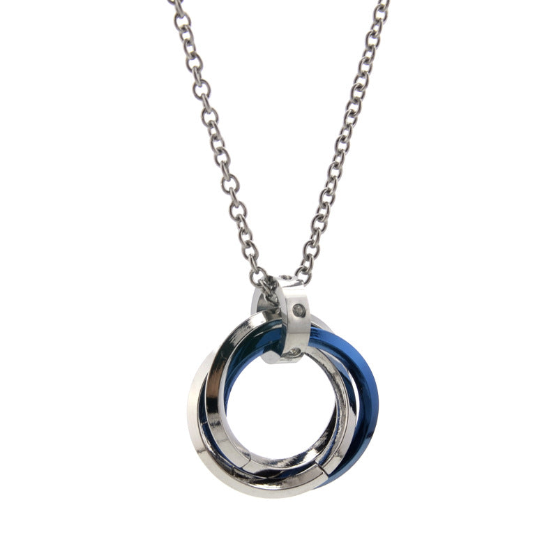 Collar de tres anillos entrelazados: Unión del Amor, Fidelidad y Eternidad.